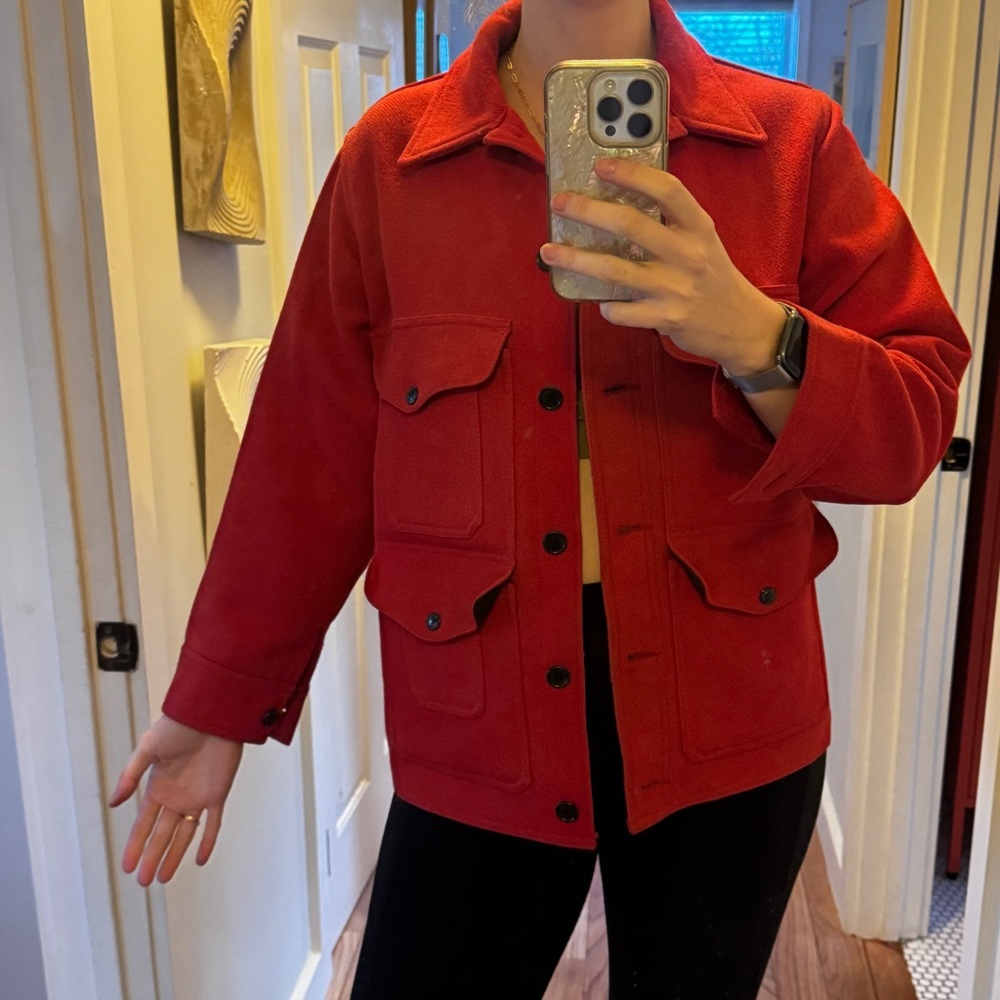 Vintage Filson Seattle Mackinaw Wool Red Coat Jacket Womens Size 14 - Picture 2 of 7
